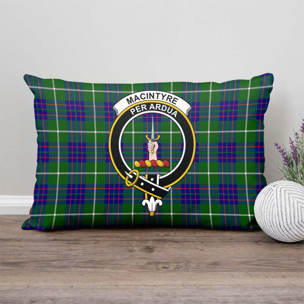 MacIntyre Hunting Modern Tartan Pillow Cover with Family Crest Rectangle Pillow Cover - Tartanvibesclothing