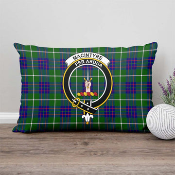 MacIntyre Hunting Modern Tartan Pillow Cover with Family Crest