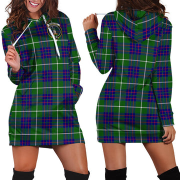 MacIntyre Hunting Modern Tartan Hoodie Dress with Family Crest