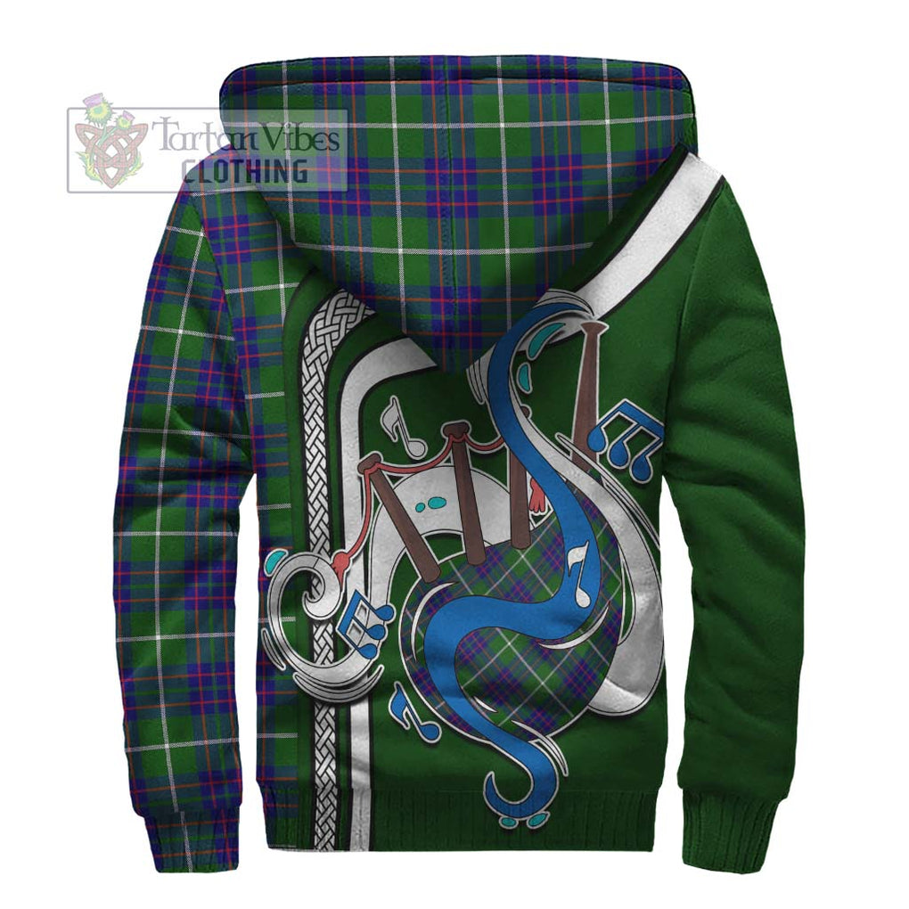 MacIntyre Hunting Modern Tartan Sherpa Hoodie with Epic Bagpipe Style - Tartanvibesclothing Shop