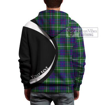 MacIntyre Hunting Modern Tartan Hoodie with Family Crest Circle Style