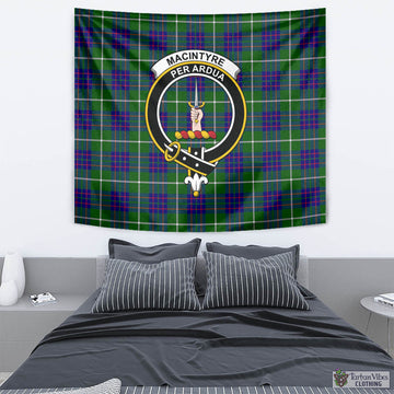 MacIntyre Hunting Modern Tartan Tapestry Wall Hanging and Home Decor for Room with Family Crest