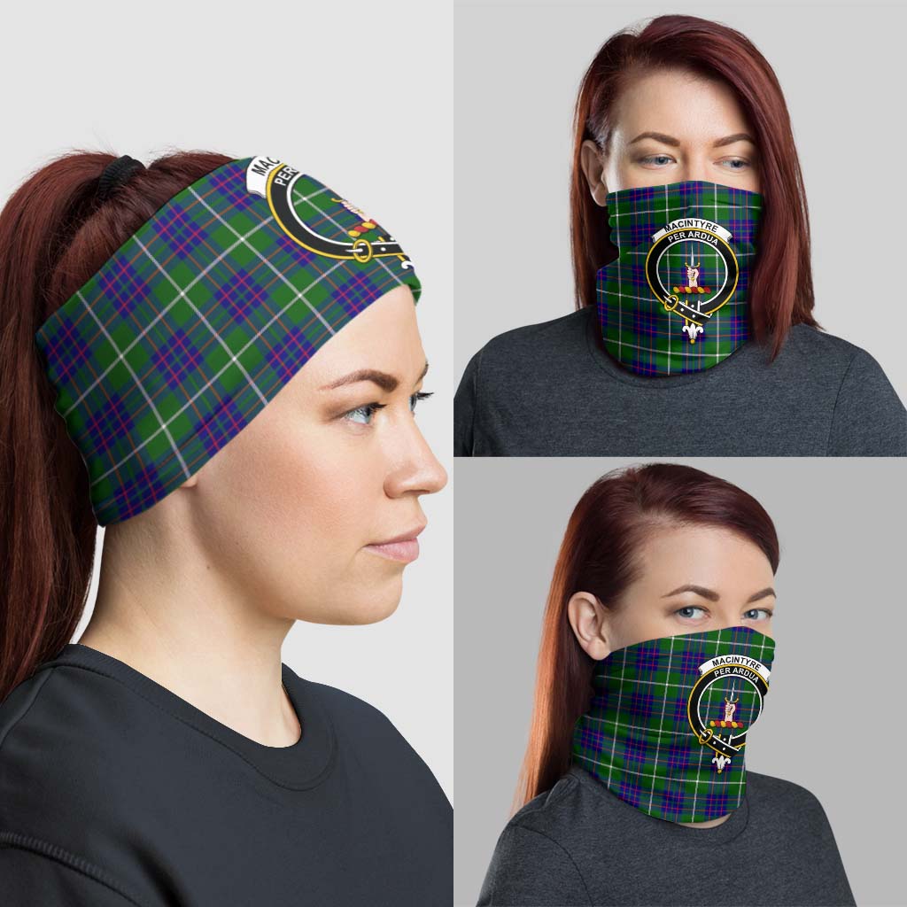 MacIntyre Hunting Modern Tartan Neck Gaiters, Tartan Bandanas, Tartan Head Band with Family Crest