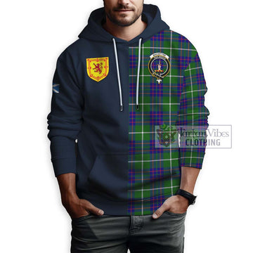 MacIntyre Hunting Modern Tartan Hoodie Alba with Scottish Lion Royal Arm Half Style