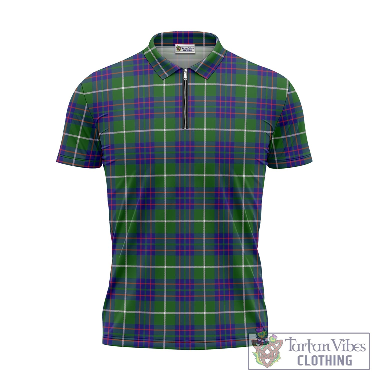 Tartan Vibes Clothing MacIntyre Hunting Modern Tartan Zipper Polo Shirt