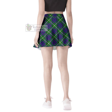 MacIntyre Hunting Modern Tartan Women's Plated Mini Skirt Cross Style