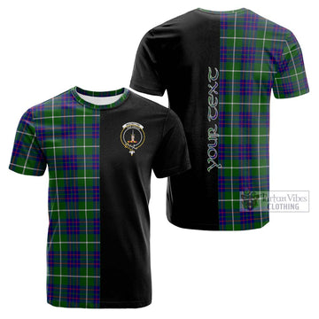 MacIntyre Hunting Modern Tartan Cotton T-shirt with Family Crest and Half Of Me Style