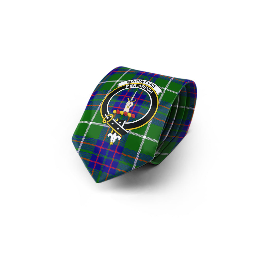 MacIntyre Hunting Modern Tartan Classic Necktie with Family Crest - Tartan Vibes Clothing