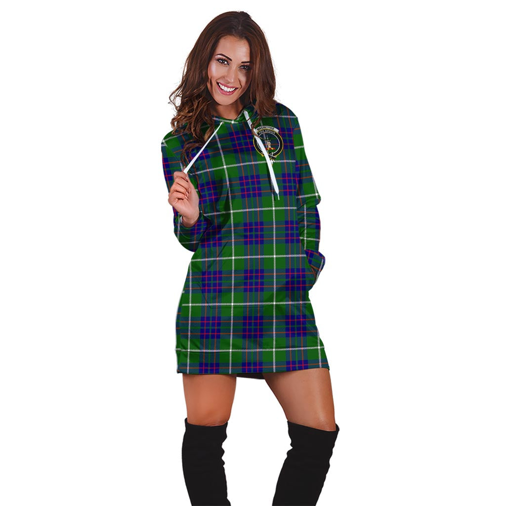 MacIntyre Hunting Modern Tartan Hoodie Dress with Family Crest - Tartan Vibes Clothing