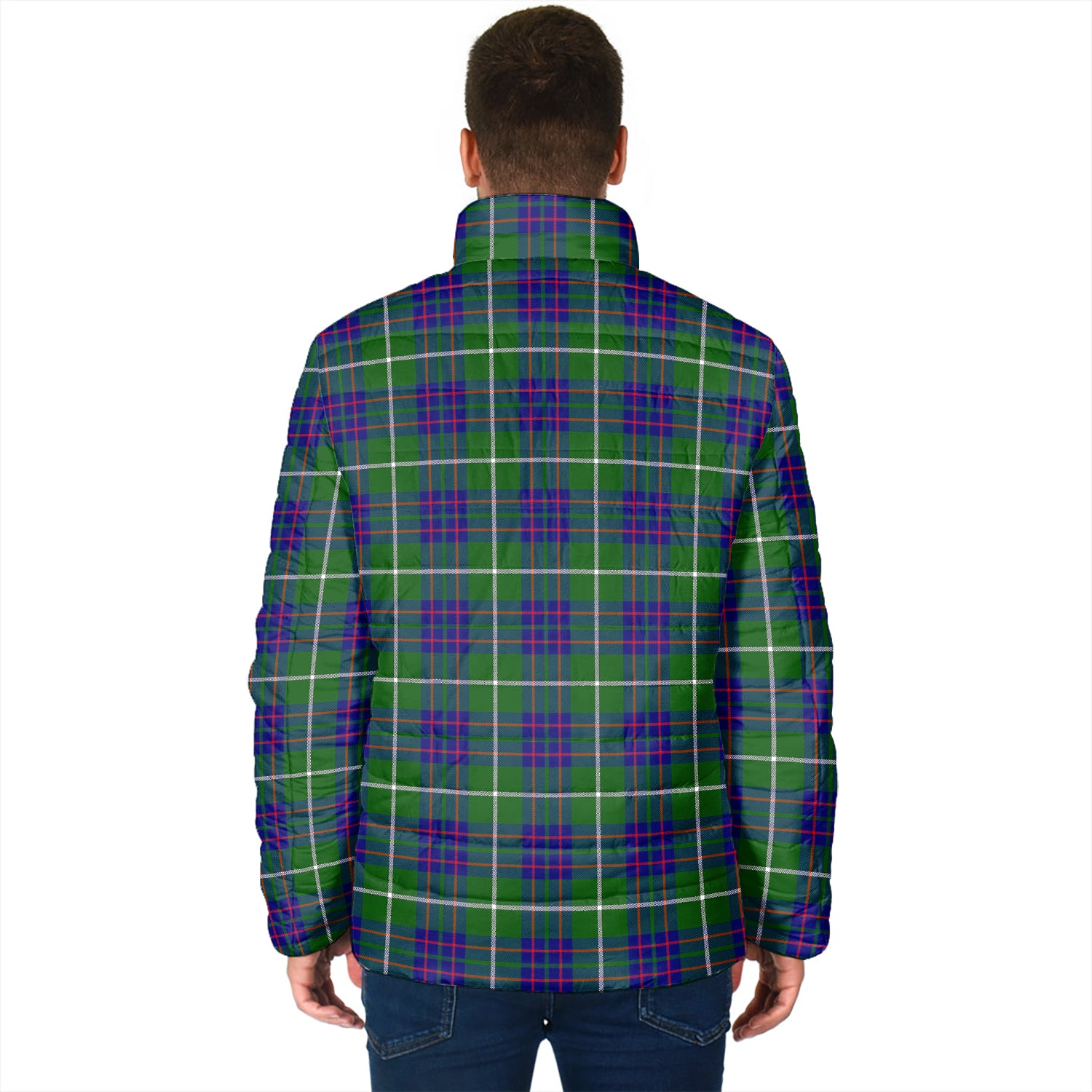 MacIntyre Hunting Modern Tartan Padded Jacket with Family Crest - Tartan Vibes Clothing