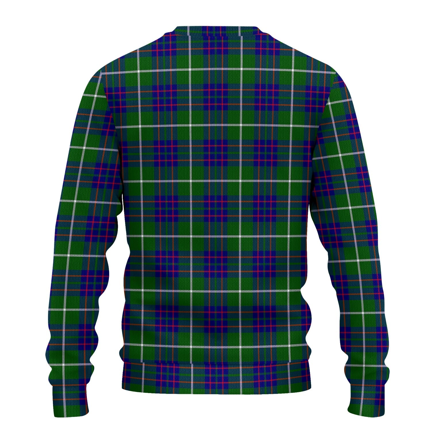 MacIntyre Hunting Modern Tartan Knitted Sweater with Family Crest - Tartanvibesclothing