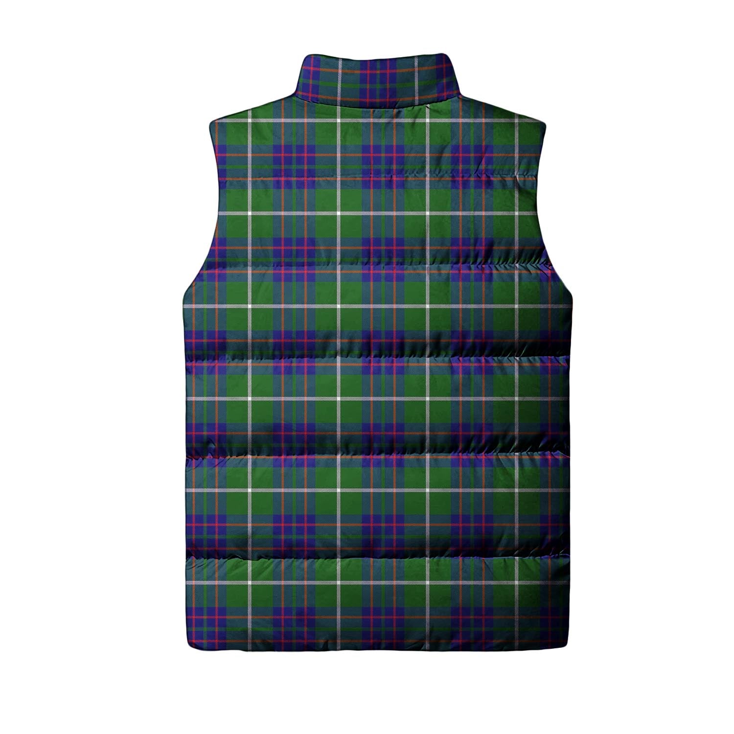 MacIntyre Hunting Modern Tartan Sleeveless Puffer Jacket with Family Crest - Tartanvibesclothing