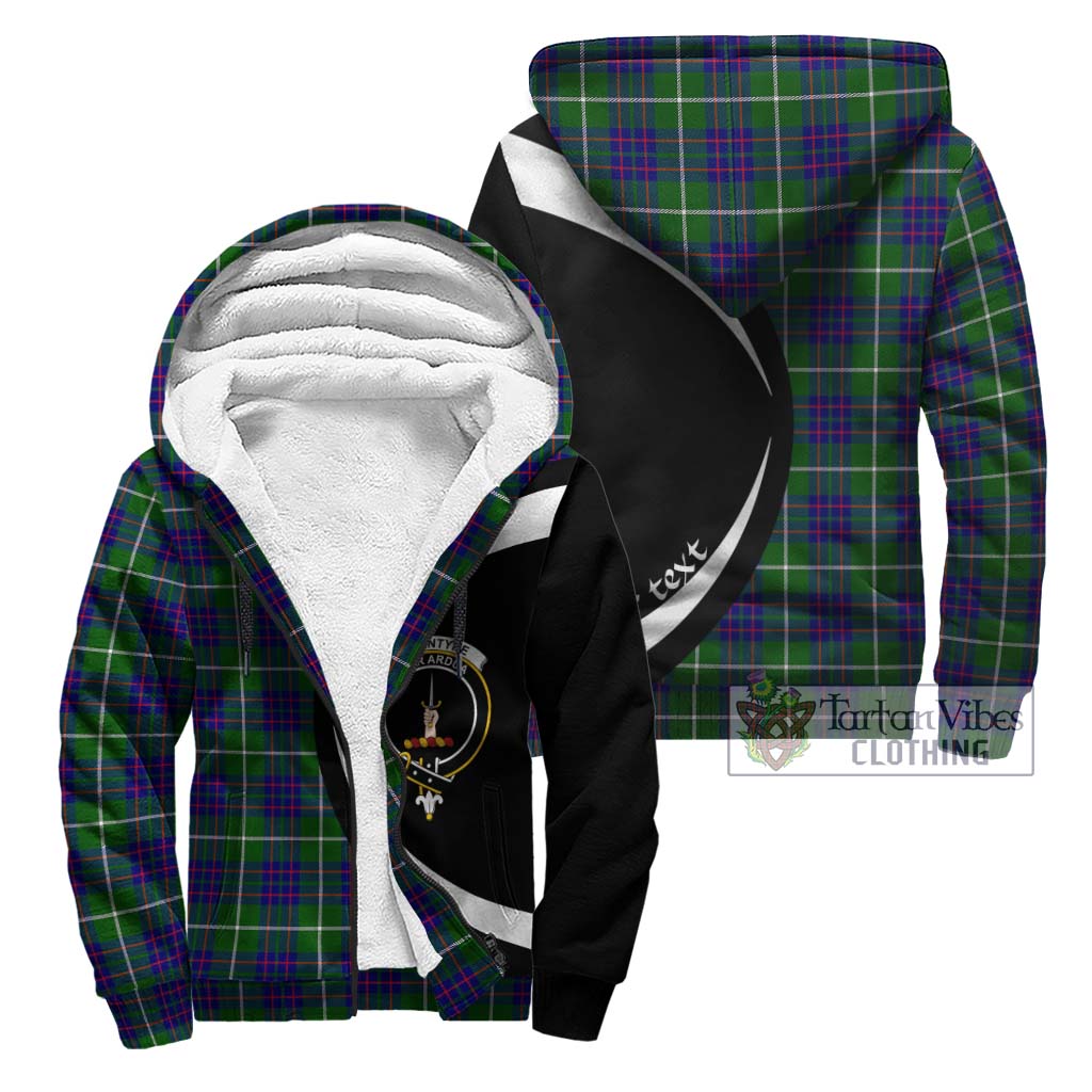 MacIntyre Hunting Modern Tartan Sherpa Hoodie with Family Crest Circle Style Unisex - Tartan Vibes Clothing