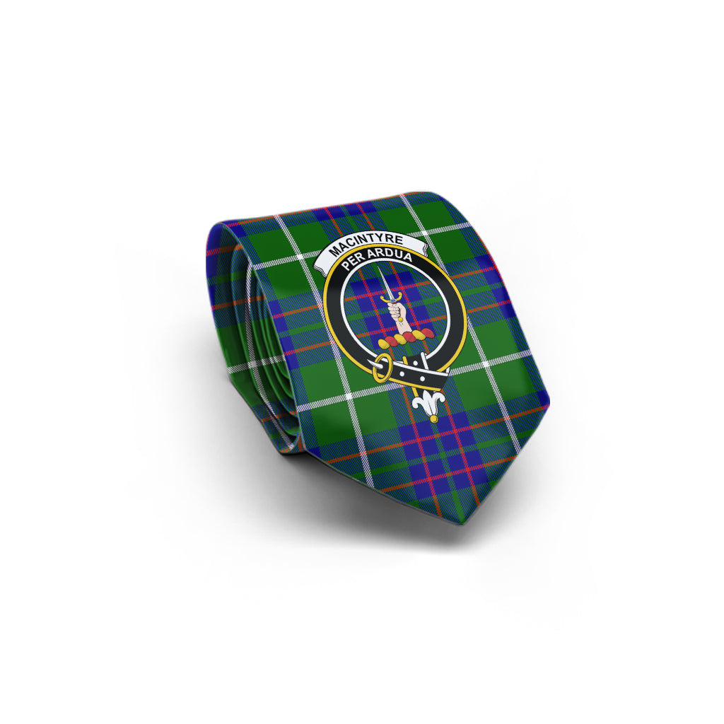 MacIntyre Hunting Modern Tartan Classic Necktie with Family Crest - Tartan Vibes Clothing