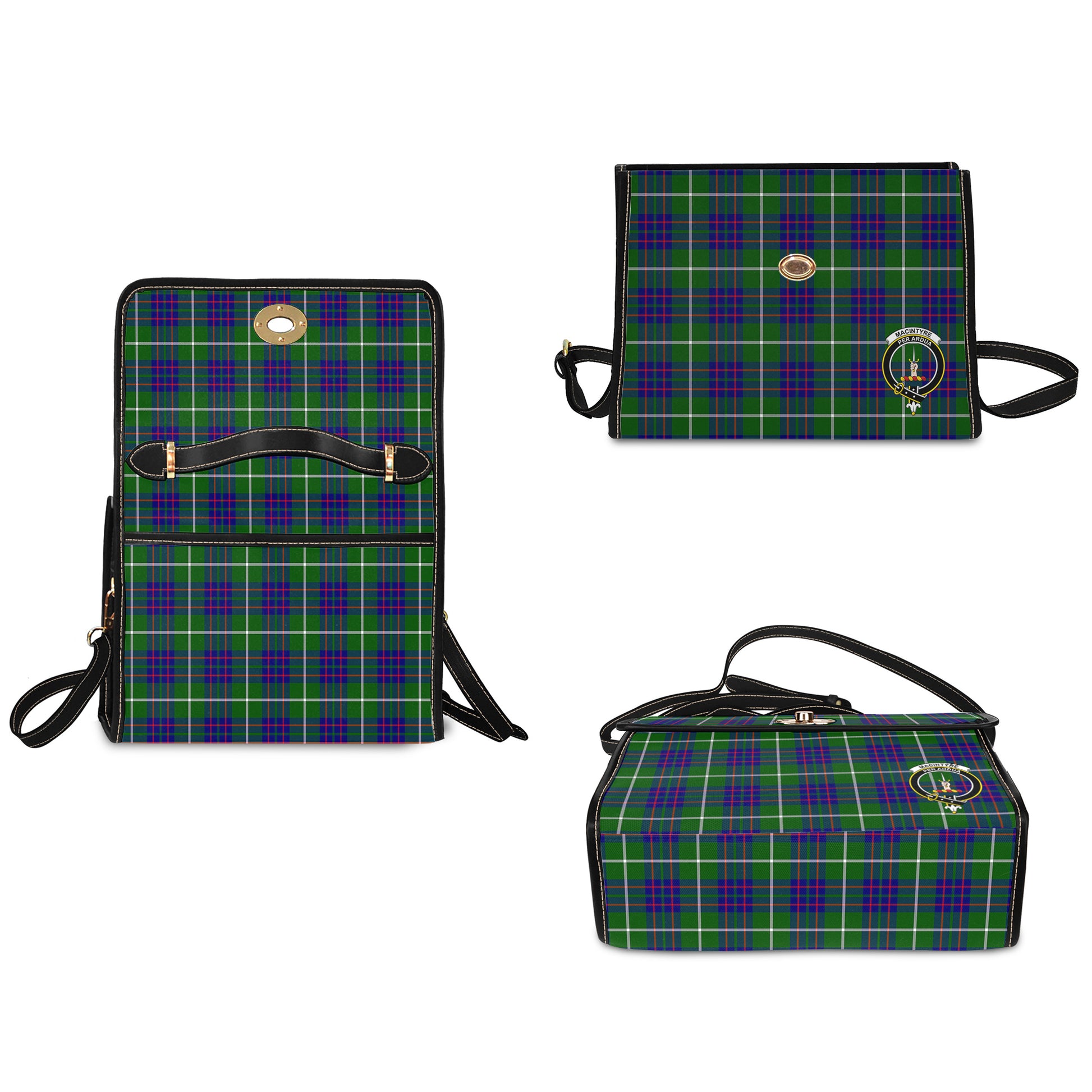 macintyre-hunting-modern-tartan-leather-strap-waterproof-canvas-bag-with-family-crest