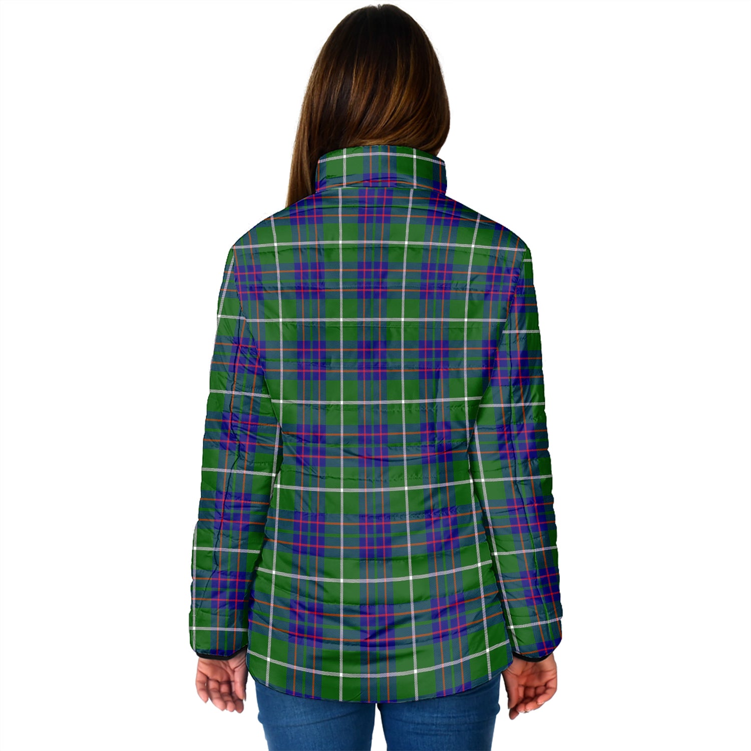 MacIntyre Hunting Modern Tartan Padded Jacket with Family Crest - Tartan Vibes Clothing