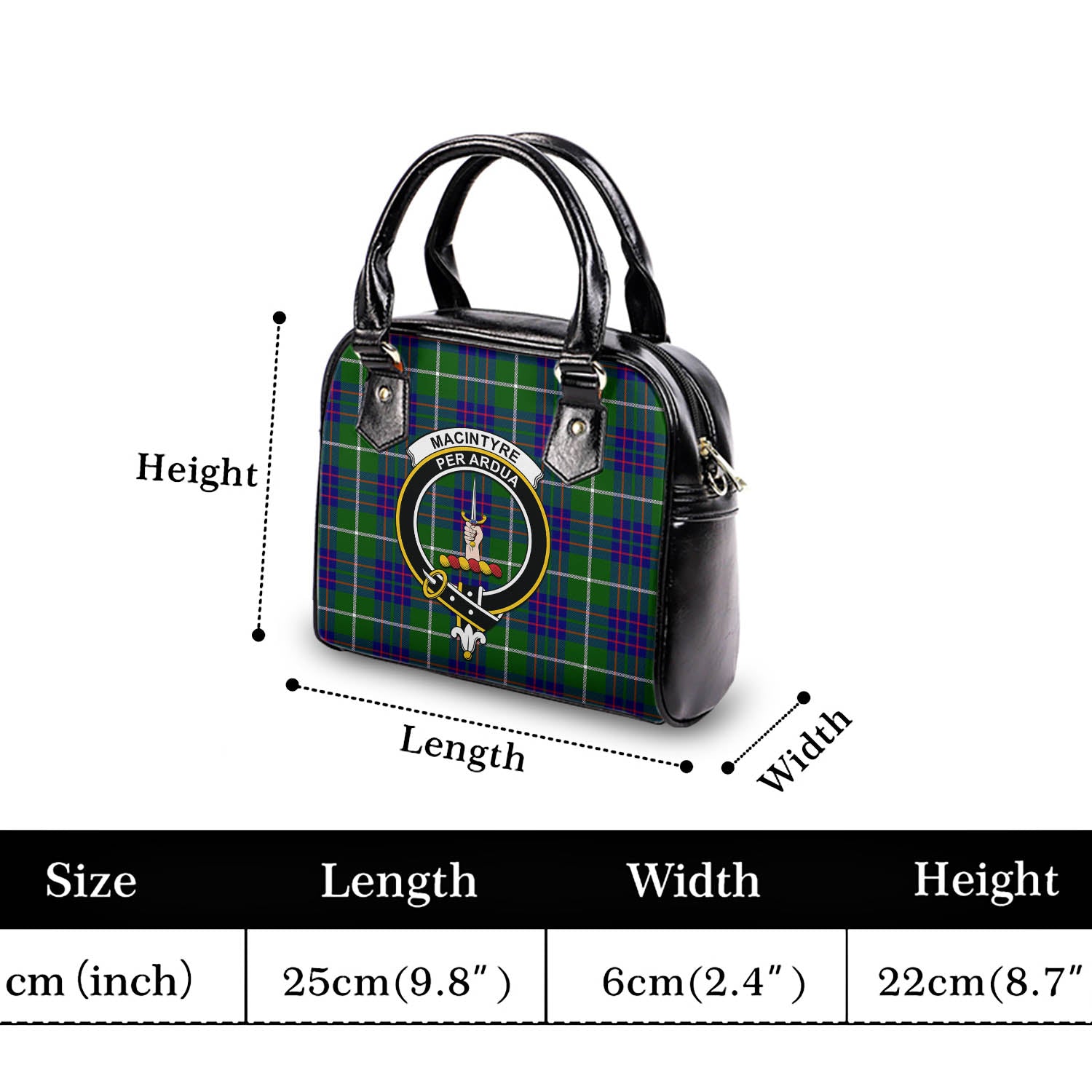 MacIntyre Hunting Modern Tartan Shoulder Handbags with Family Crest - Tartanvibesclothing