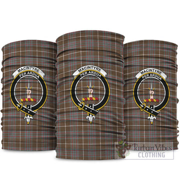 MacIntyre Hunting Weathered Tartan Neck Gaiters, Tartan Bandanas, Tartan Head Band with Family Crest