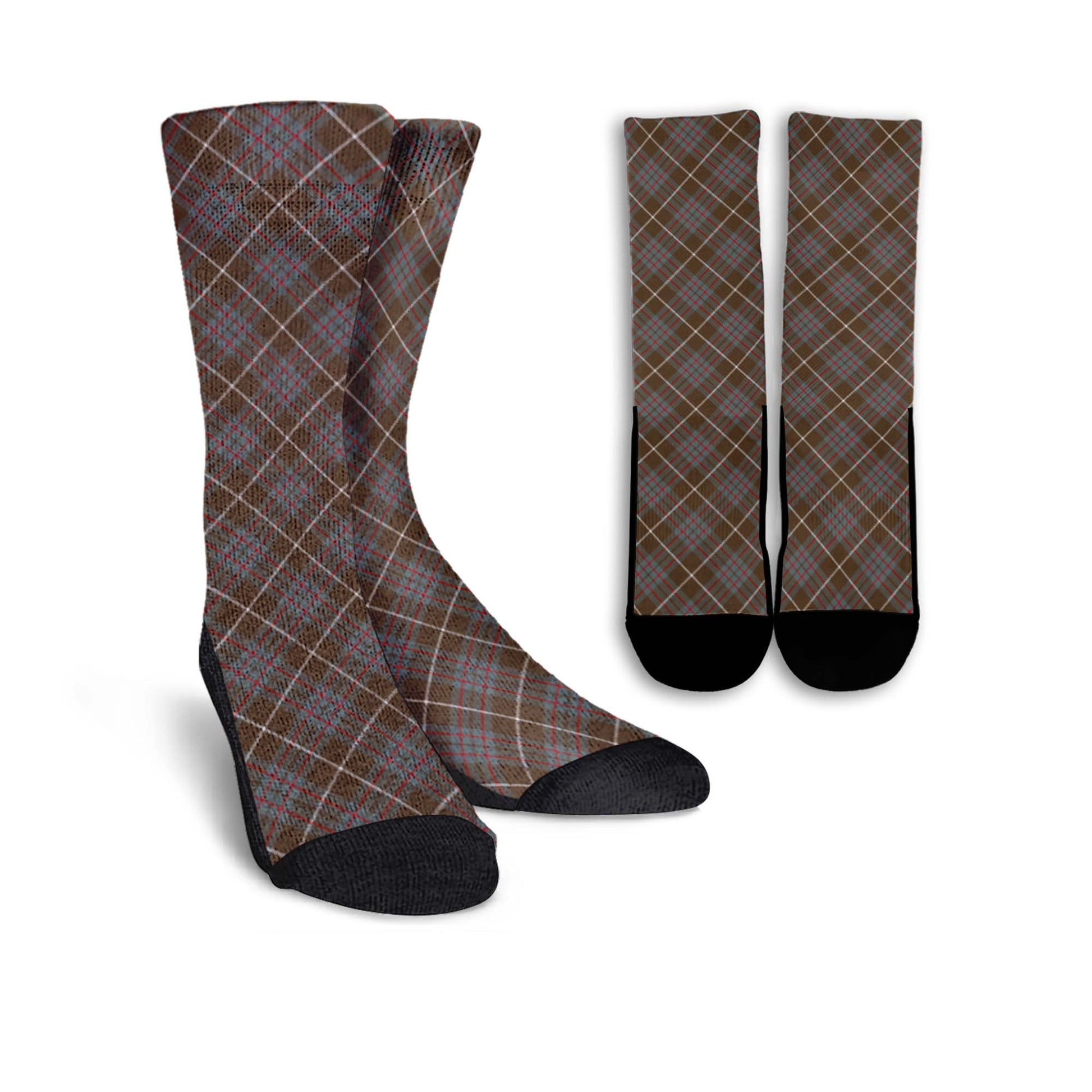 MacIntyre Hunting Weathered Tartan Crew Socks Cross Tartan Style - Tartanvibesclothing