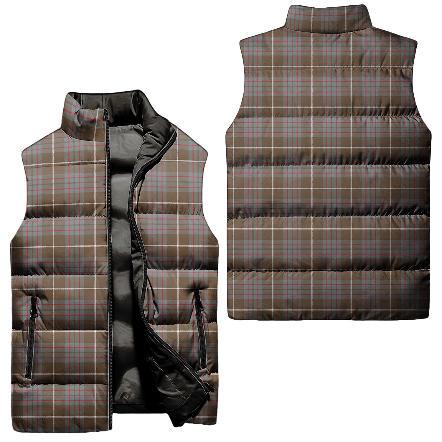 MacIntyre Hunting Weathered Tartan Sleeveless Puffer Jacket Unisex - Tartanvibesclothing