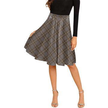 MacIntyre Hunting Weathered Tartan Melete Pleated Midi Skirt Cross Style