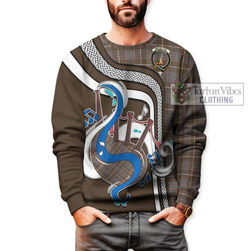 MacIntyre Hunting Weathered Tartan Sweatshirt with Epic Bagpipe Style