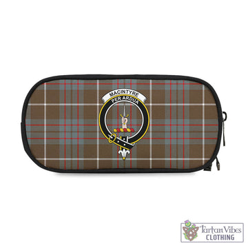 MacIntyre Hunting Weathered Tartan Pen and Pencil Case with Family Crest