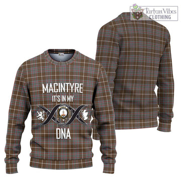 MacIntyre Hunting Weathered Tartan Ugly Sweater with Family Crest DNA In Me Style