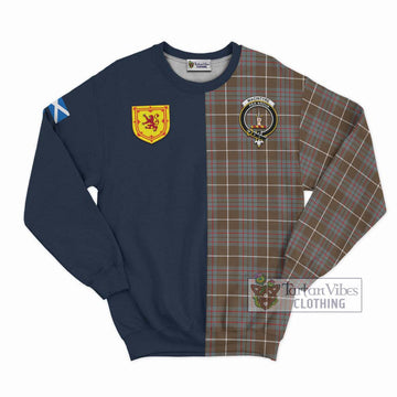 MacIntyre Hunting Weathered Tartan Sweatshirt Alba with Scottish Lion Royal Arm Half Style