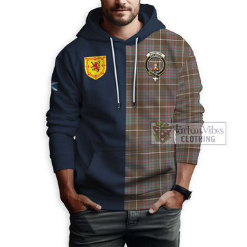 MacIntyre Hunting Weathered Tartan Hoodie Alba with Scottish Lion Royal Arm Half Style