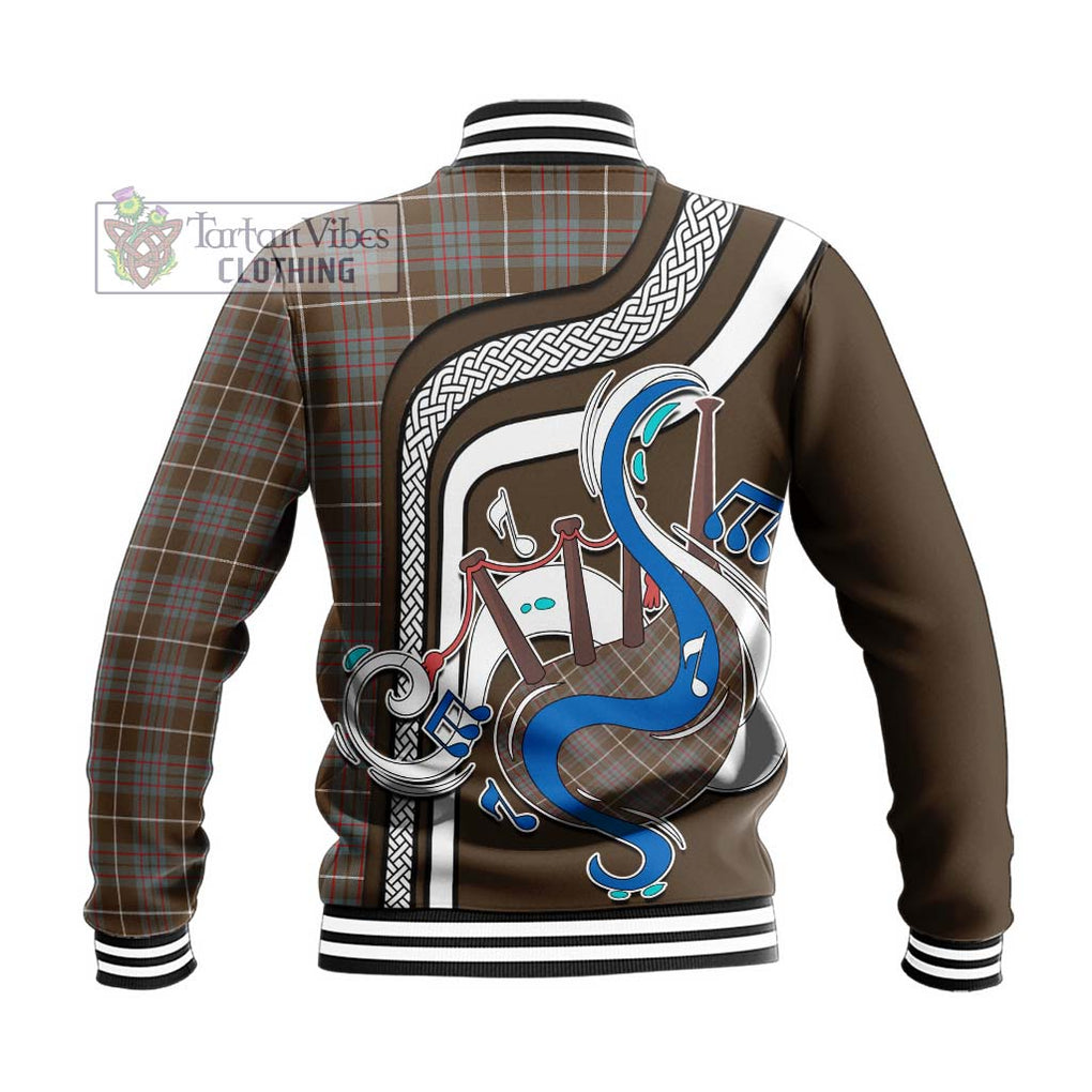 Tartan Vibes Clothing MacIntyre Hunting Weathered Tartan Baseball Jacket with Epic Bagpipe Style