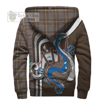 MacIntyre Hunting Weathered Tartan Sherpa Hoodie with Epic Bagpipe Style