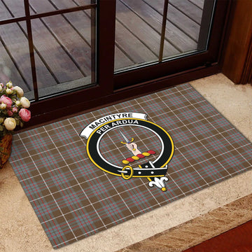 MacIntyre Hunting Weathered Tartan Door Mat with Family Crest