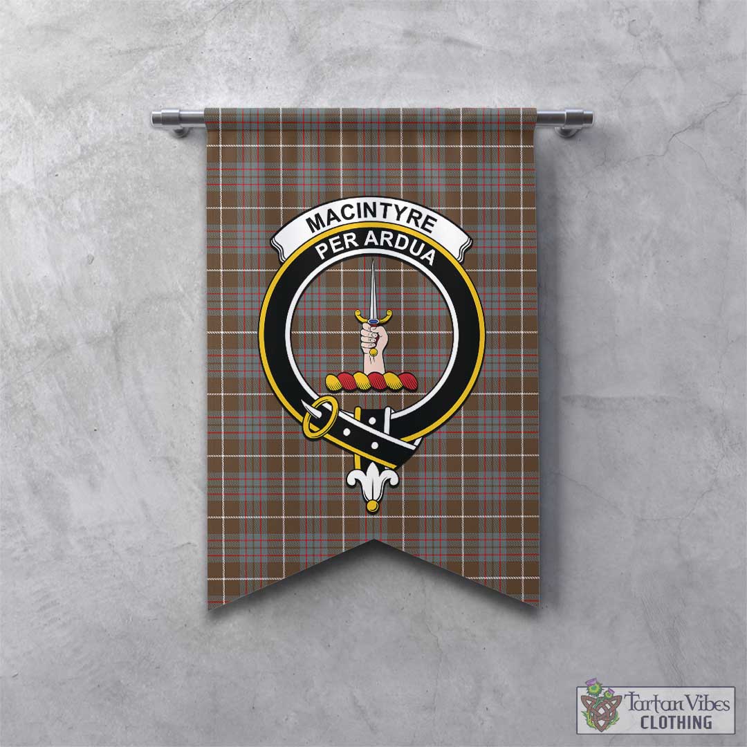 MacIntyre Hunting Weathered Tartan Gonfalon, Tartan Banner with Family