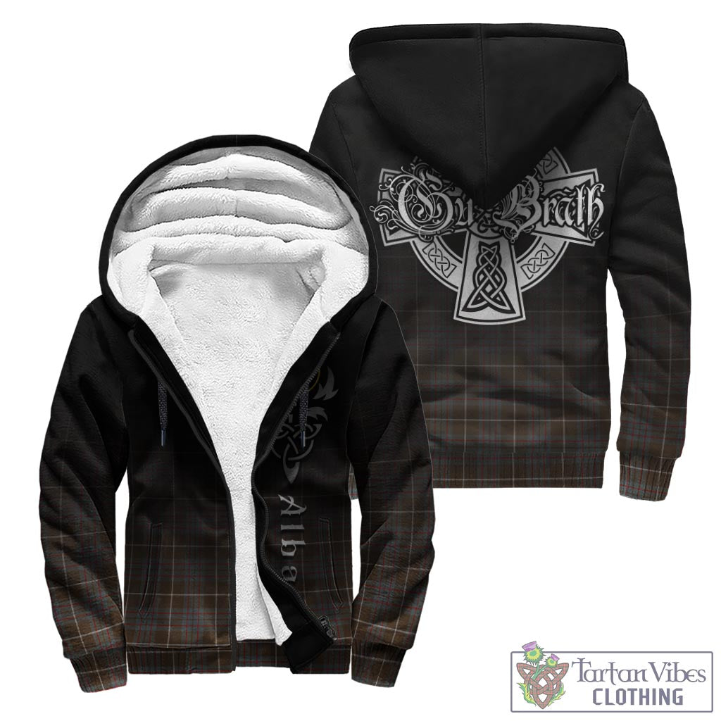 Tartan Vibes Clothing MacIntyre Hunting Weathered Tartan Sherpa Hoodie Featuring Alba Gu Brath Family Crest Celtic Inspired