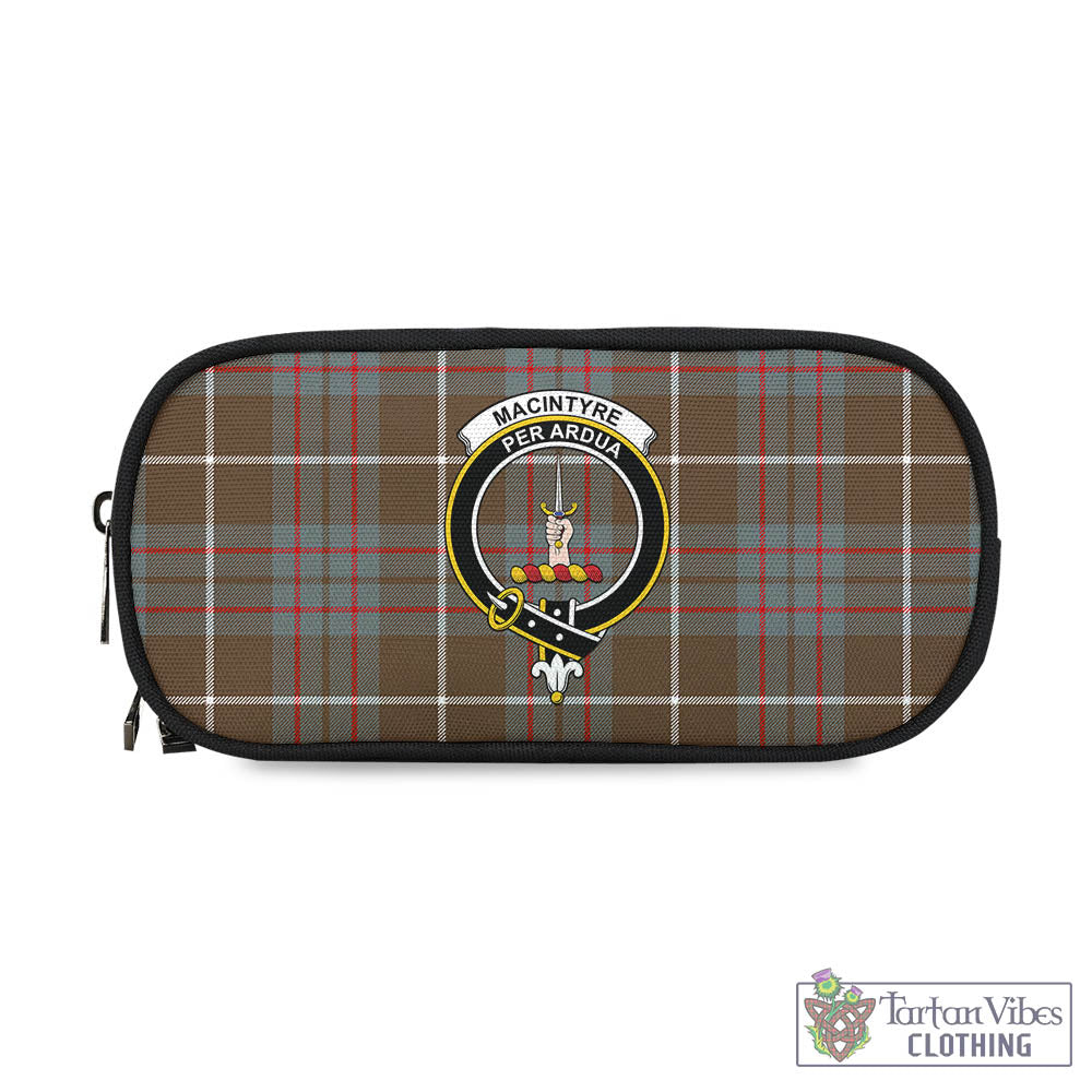 Tartan Vibes Clothing MacIntyre Hunting Weathered Tartan Pen and Pencil Case with Family Crest