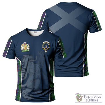 MacIntyre Inglis Tartan T-Shirt with Family Crest and Lion Rampant Vibes Sport Style