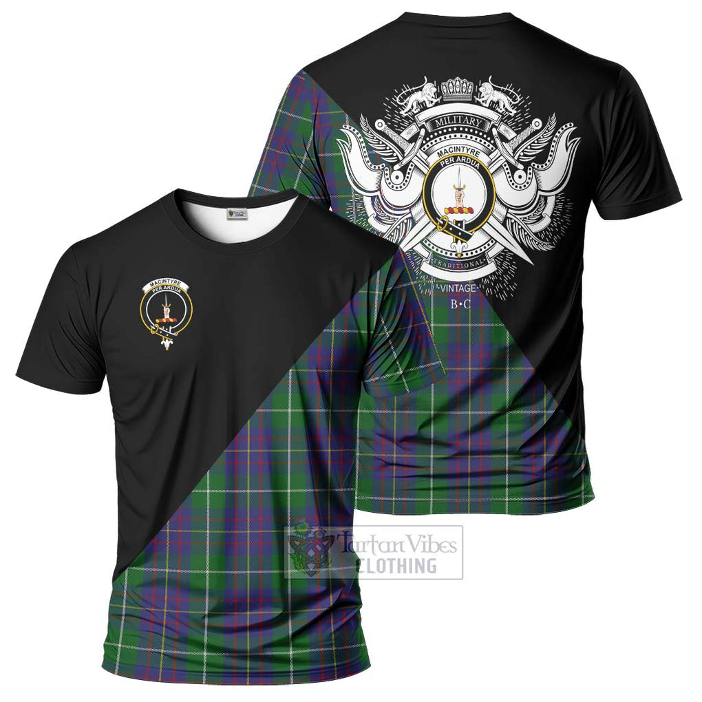 MacIntyre Inglis Tartan T-Shirt with Family Crest and Military Logo Style Kid's Shirt - Tartanvibesclothing Shop