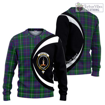 MacIntyre Inglis Tartan Ugly Sweater with Family Crest Circle Style