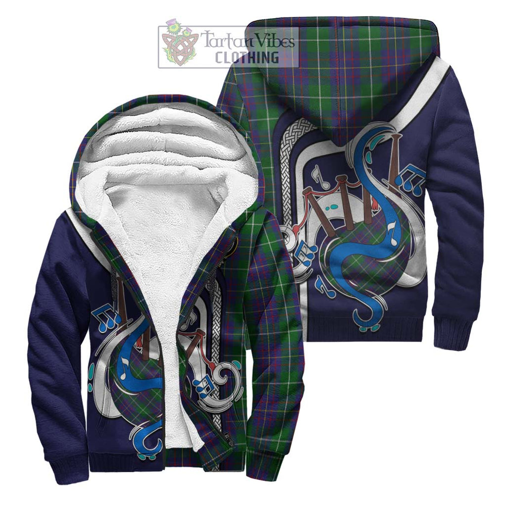 MacIntyre Inglis Tartan Sherpa Hoodie with Epic Bagpipe Style Unisex S - Tartanvibesclothing Shop