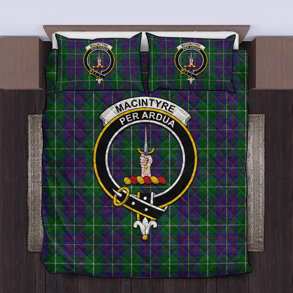 MacIntyre Inglis Tartan Quilt Bed Set with Family Crest Twin - Tartan Vibes Clothing