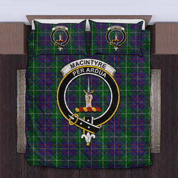 MacIntyre Inglis Tartan Quilt Bed Set with Family Crest