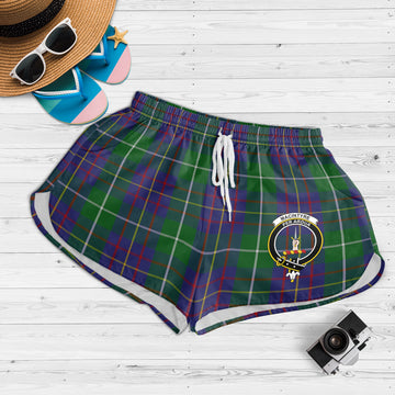 MacIntyre Inglis Tartan Womens Shorts with Family Crest