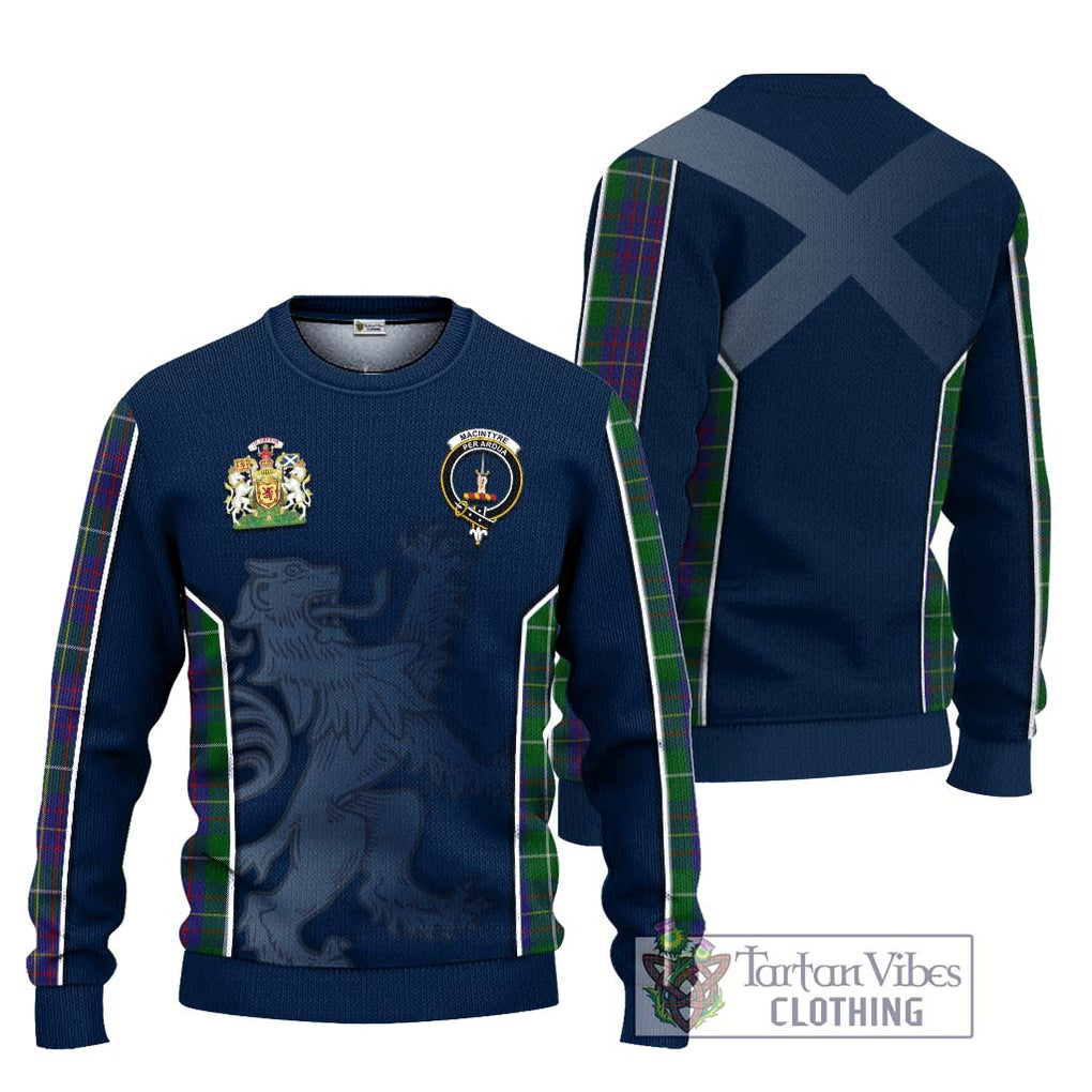 MacIntyre Inglis Tartan Knitted Sweater with Family Crest and Lion Rampant Vibes Sport Style Unisex - Tartan Vibes Clothing