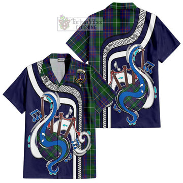 MacIntyre Inglis Tartan Short Sleeve Button Shirt with Epic Bagpipe Style