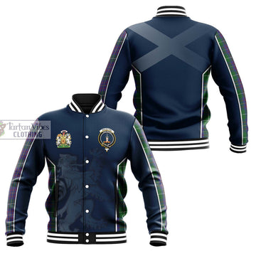 MacIntyre Inglis Tartan Baseball Jacket with Family Crest and Lion Rampant Vibes Sport Style