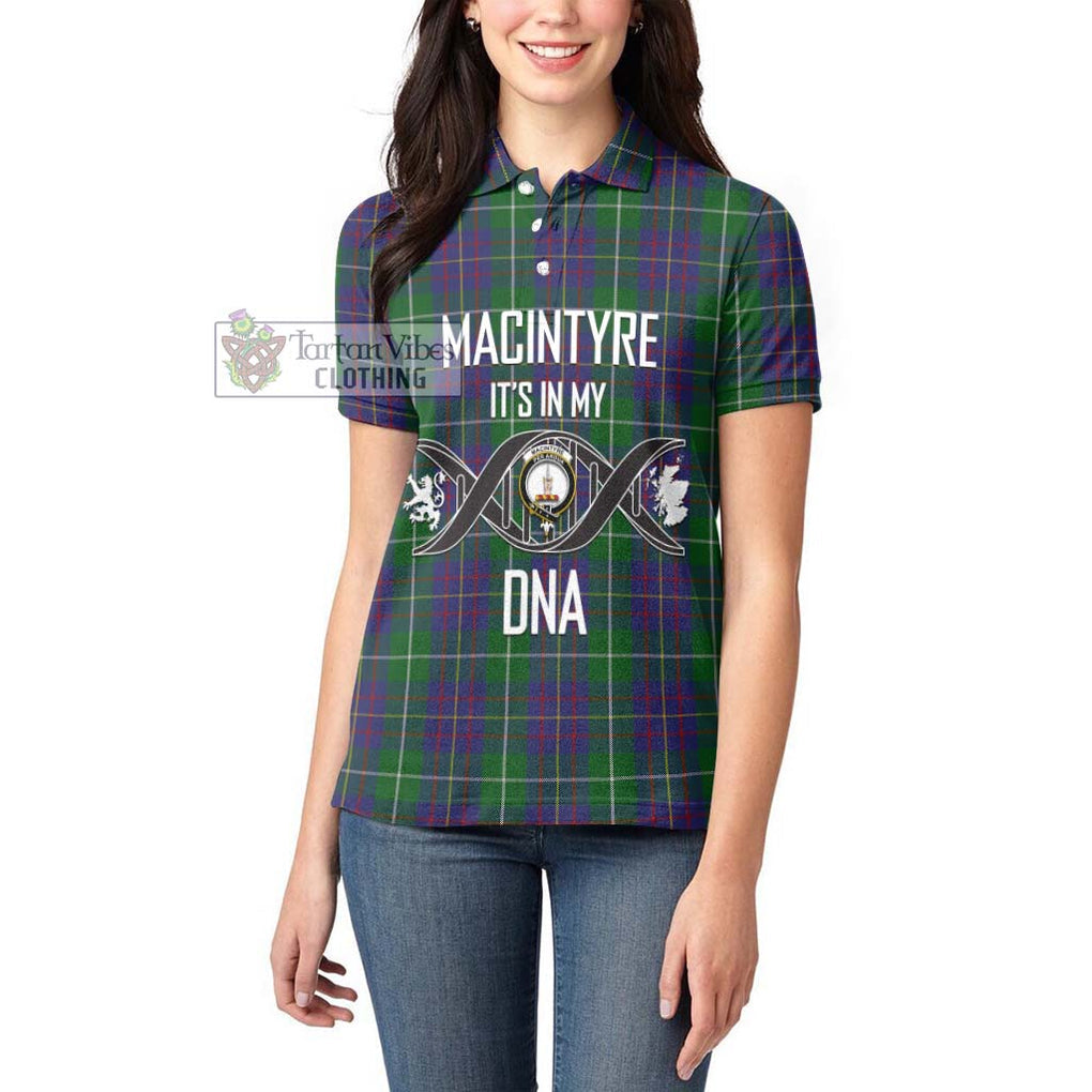 MacIntyre Inglis Tartan Women's Polo Shirt with Family Crest DNA In Me Style Women - Tartanvibesclothing Shop