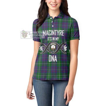 MacIntyre Inglis Tartan Women's Polo Shirt with Family Crest DNA In Me Style