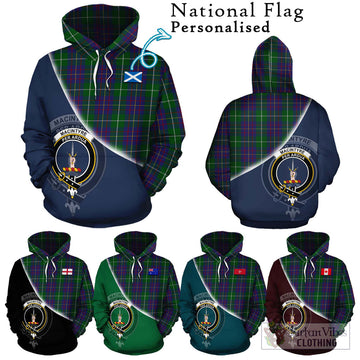 MacIntyre Inglis Tartan Hoodie with Personalised National Flag and Family Crest Half Style