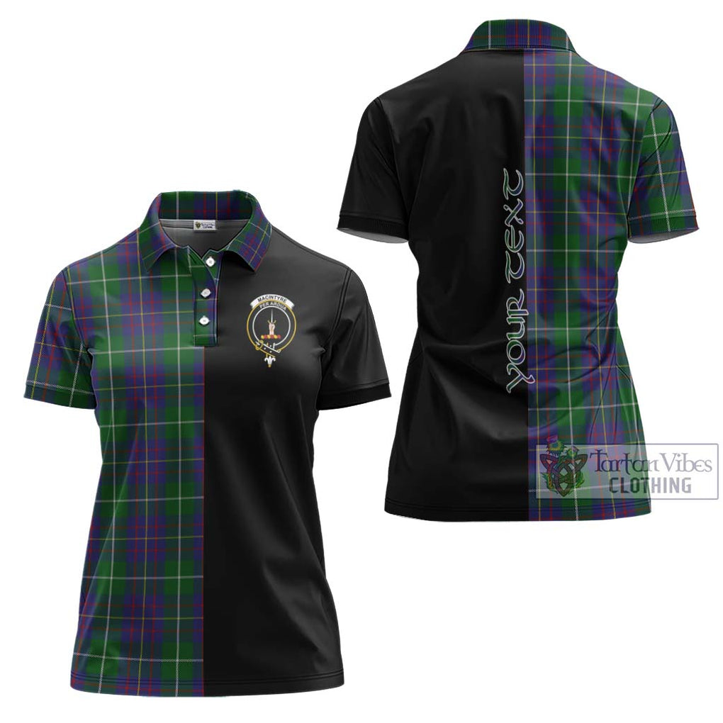 MacIntyre Inglis Tartan Women's Polo Shirt with Family Crest and Half Of Me Style Women - Tartanvibesclothing Shop